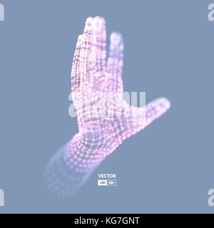 Human Arm. Hand Model. Connection structure. Future technology concept. 3D Vector illustration. Stock Vector