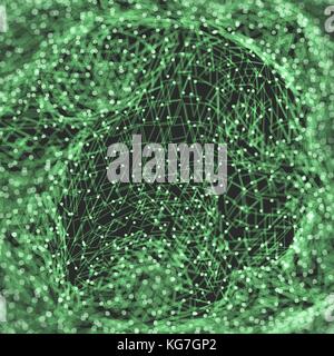 Lattice structure. Science or technology background. Graphic design. 3d grid surface. Abstract vector illustration. Stock Vector