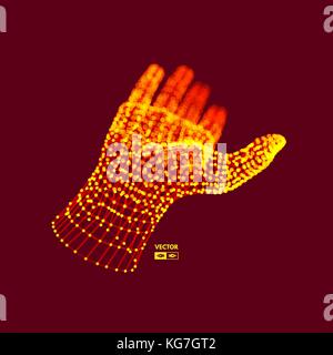 Human Arm. Hand Model. Connection structure. Future technology concept. 3D Vector illustration. Stock Vector