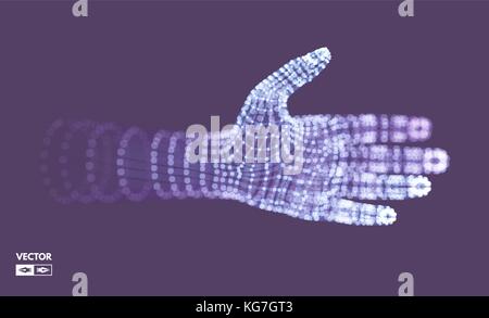 Human Arm. Hand Model. Connection structure. Future technology concept. 3D Vector illustration. Stock Vector