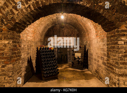 Epernay, France - June 9, 2017: Caves of Champagne Charles Mignon in Epernay, France. Stock Photo