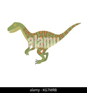 Deinonychus dinosaur color dino design illustration Stock Vector