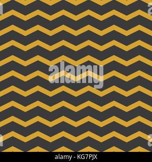 Zig zags black and yellow seamless pattern Stock Vector