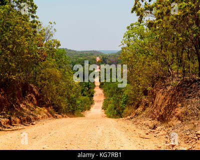 Sandy road crossing the remote Jalapão National Park, Tocantins estate, Brazil Stock Photo