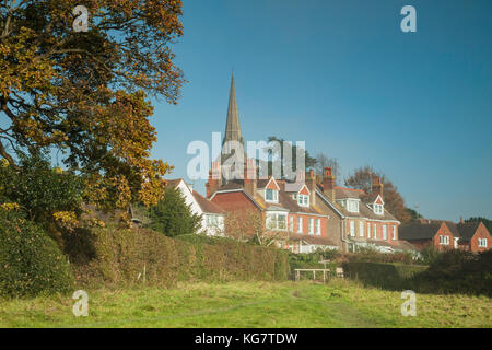 Misty autumn afternoon in Hurstpierpoint, West Sussex, England. Stock Photo