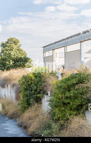 Abandoned industrial building in Larnaca, Cyprus Stock Photo