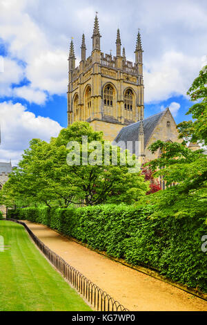 Chapel tower of Merton College. Oxford University, Oxford, Engla Stock Photo