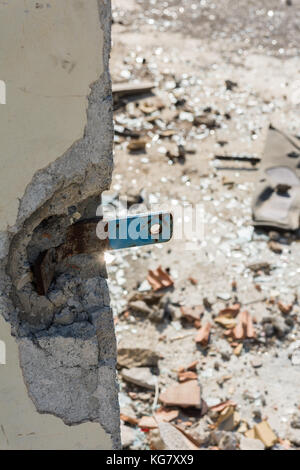 Abandoned industrial building in Larnaca, Cyprus Stock Photo