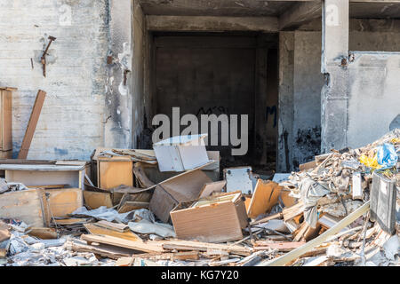 Abandoned industrial building in Larnaca, Cyprus Stock Photo