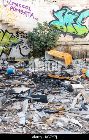 Abandoned industrial building in Larnaca, Cyprus Stock Photo