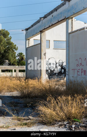 Abandoned industrial building in Larnaca, Cyprus Stock Photo