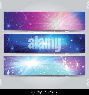 Set of banner with light rays Stock Vector