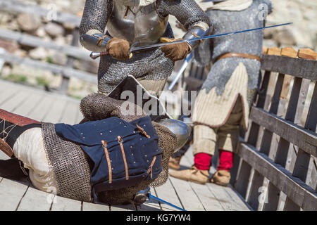 Place: Cesis, date: 09.06.2014, Medieval festival at Livonian castle. This is medieval festival in Latvia. Meany peoples come to this festival and fig Stock Photo