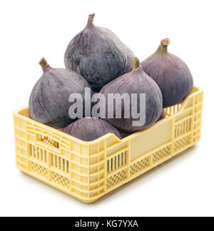 full vegetable box with figs isolated on white background, concept of healthy eating Stock Photo