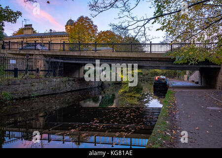 Lovely historic village of Saltaire in West Yorkshire. Built by Sir Titus Salt and former home of the world-renowned artist David Hockney Stock Photo