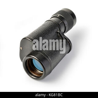 old vintage binoculars isolated on white. with clipping path Stock Photo