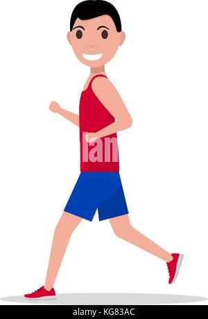 Vector cartoon man running jogging Stock Vector