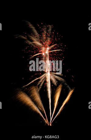 Cleve RFC Fireworks Spectacular - November 04, 2017: Fireworks display on Cleve Rugby Football Club in Mangotsfield. Stock Photo