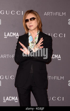 LOS ANGELES, CA - NOVEMBER 04: Yoshiki at the 2017 LACMA Art + Film Gala Honoring Mark Bradford And George Lucas at LACMA on November 4, 2017 in Los Angeles, California. Credit: David Edwards/MediaPunch Stock Photo