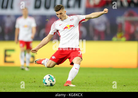 Leipzig, Germany. 04th Nov, 2017. Leipzig's Marcel Sabitzer in action during the German Bundesliga soccer match between RB Leipzig and Hanover 96 in the Red Bull Arena in Leipzig, Germany, 04 November 2017. Credit: Jan Woitas/dpa-Zentralbild/dpa/Alamy Live News Stock Photo