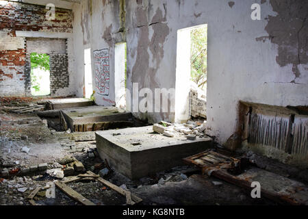 The ghost soviet air base of Kiltsi in Estonia. The squadron left this base after the USSR collapse. Stock Photo