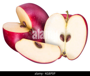Set of red apples isolated on white background with clipping path Stock Photo
