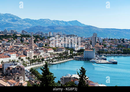 Seafront view on Split city - Dalmatia, Croatia Stock Photo