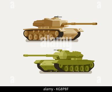 Military tank, army concept. War, weapon, battle symbol or icon. Vector illustration Stock Vector
