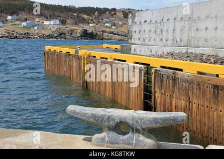 Pier jutting out into the bay, Flatrock, Newfoundland Labrador Stock Photo