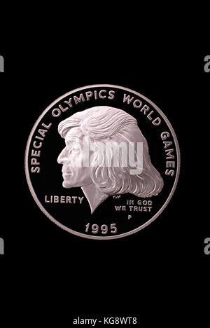 USA liberty dollar. In honor of Special Olympics World Games. 1995. Obverse Stock Photo