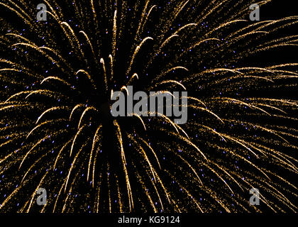 Nighttime fireworks show in Poulsbo, Washington on July Third Stock Photo