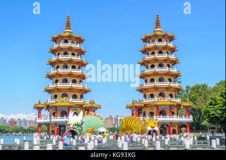 Dragon Tiger Tower in Kaohsiung, Taiwan Stock Photo