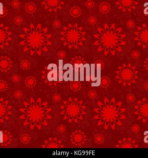 Vector pattern for fabric. Floral red background. Seamless pattern of red flowers. Stock Vector