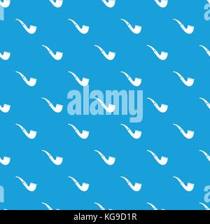 Smoking pipe pattern seamless blue Stock Vector
