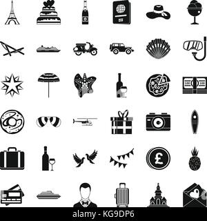 Celebration icons set, simple style Stock Vector