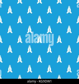 Prayer pattern seamless blue Stock Vector