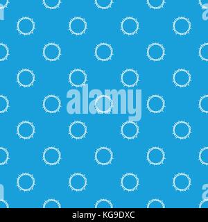 Crown of thorns pattern seamless blue Stock Vector