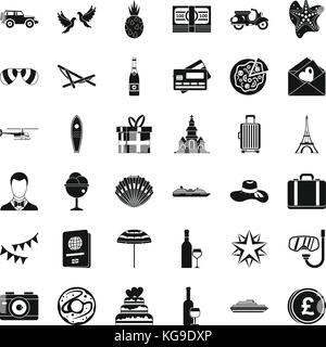 Heart icons set, simple style Stock Vector