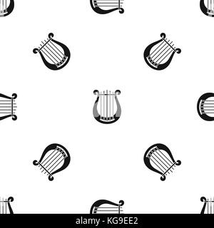 Harp pattern seamless black Stock Vector