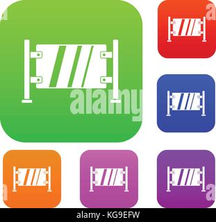 Glass gate set color collection Stock Vector
