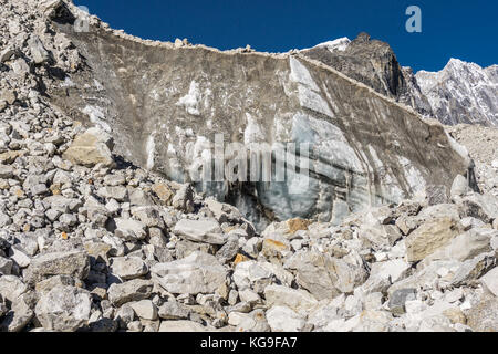 Day 8 of EBC Trek:  Khumbu Glacier Stock Photo