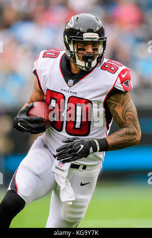 Atlanta Falcons tight end Levine Toilolo (80) makes the one-yard touchdown  catch against the Arizona Cardinals during the first half of their NFL game  at the Georgia Dome on November 30, 2014