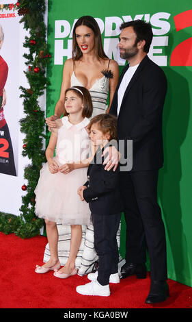 Los Angeles, USA. 05th Nov, 2017. Jamie Mazur, Alessandra Ambrosio, Noah Ambrosia Mazur and Anja Ambrosio Mazur attend the premiere of Paramount Pictures' 'Daddy's Home 2' at Regency Village Theatre on November 5, 2017 in Westwood, California. Credit: Tsuni/USA/Alamy Live News Stock Photo