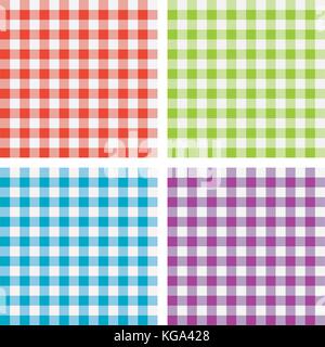 vector set of colorful picnic cooking tablecloth Stock Vector