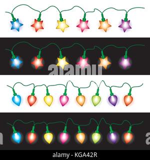vector strings of christmas light lamps Stock Vector