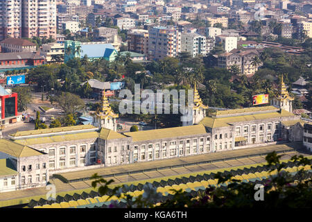 Central Train Station, Yangon, Myanmar (Burma), Southeast Asia Stock Photo