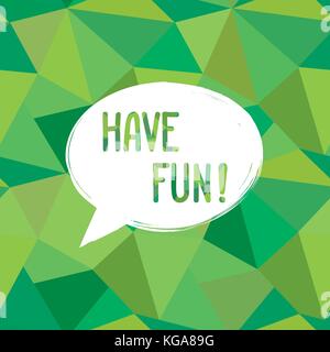 Have fun speech bubble. Happy holiday sign. Party invitation bottom Card background Stock Vector
