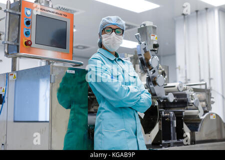 food technician works in a factory Stock Photo