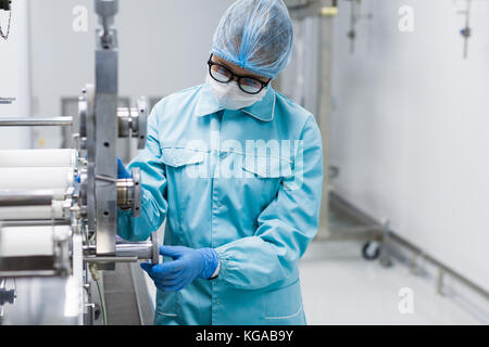 food technician works in a factory Stock Photo