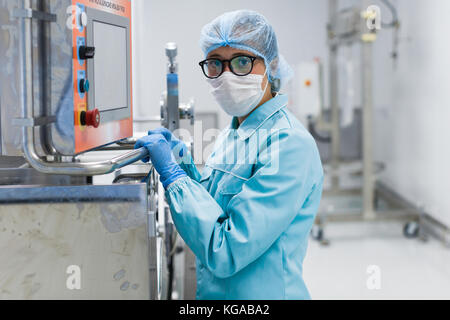 food technician works in a factory Stock Photo